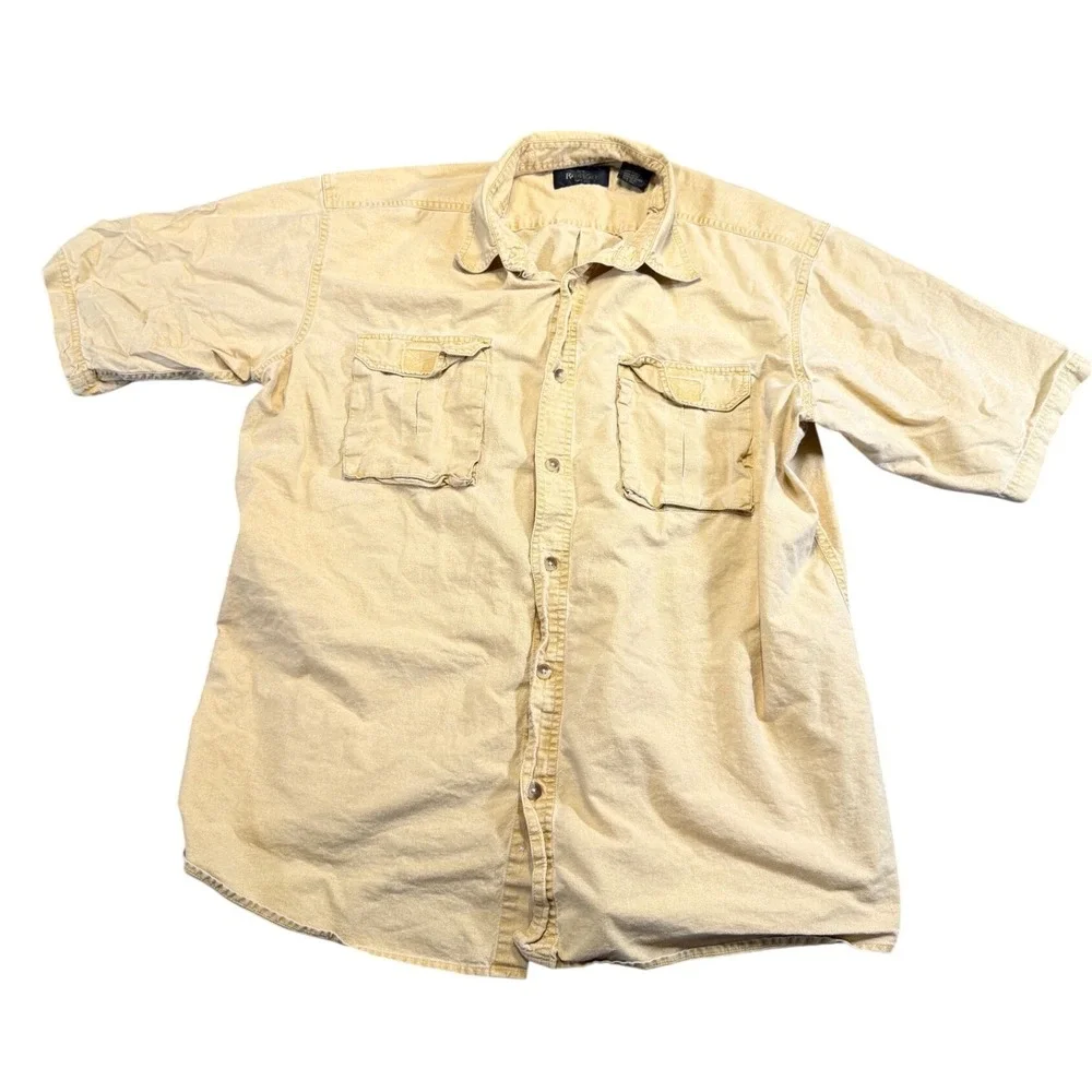 RedHead Short Sleeve Button Up Shirt Size XL Gold Yellow Workwear EUC